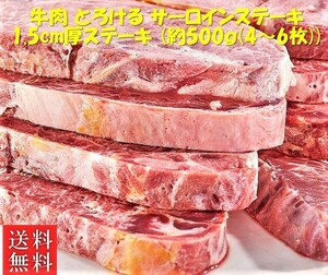 サーロインステーキ やわらか 1.5cm厚 牛肉 ステーキ (合計約500ｇ・4～6枚) 1枚約100ｇ前後※発送不可地域：北海道・沖縄及び離島