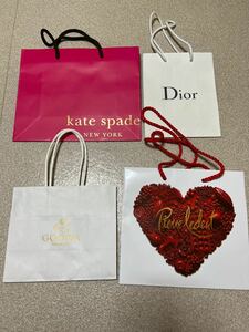 ショップ袋　紙袋　4点セット　Dior katespade GODIVA