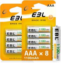 EBL 単4充電池 充電式 ニッケル水素充電池 8本入り 高容量充電池 1100mAhで長持ち 約1200回使用可能 単四充電池 _画像1