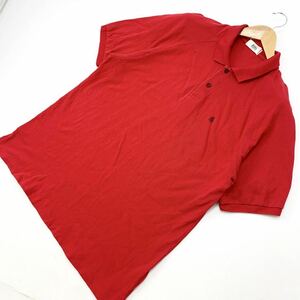 マンシングウェア ☆ Munsingwear 半袖 ポロシャツ シンプル ロゴ刺繍 レッド L 春夏 定番 明るいナイスカラー♪ ゴルフ GOLF■FE158