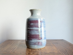 アンティーク花器 オブジェ ヴィンテージ デザイン 陶器 フラワーベース（H18cm） 華道 花瓶 生け花 ポット