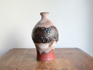 アンティーク花器 オブジェ ヴィンテージ デザイン 陶器 フラワーベース（H18.5cm） 華道 花瓶 生け花 ポット一輪挿し