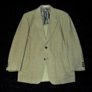 ★LANVIN CLASSIQUE★お洒落なカーキ・薄いオリーブ色★ウール＆絹シルク素材の高級感あるジャケット５０・L