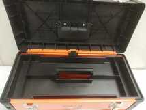 ミナト電機 MINATO WORKS ツールボックス 3段 (49×23×H28cm) オレンジ 中古 使用少 美品 工具箱 _画像6