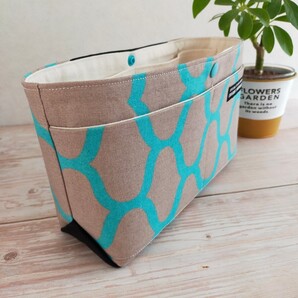 バックインバック 大人可愛い インナーバック handmade グレー チェーン柄
