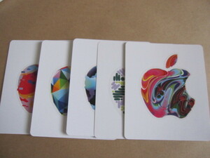 使用済み アップルギフトカード Apple ステッカー シール 全5種類5枚