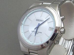 1円〜!! SEIKO/セイコー デイト 電波ソーラー腕時計 7B42-0AL0 【W5327y】