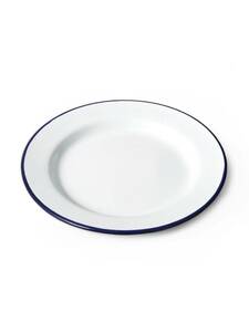 LABOUR AND WAIT　レイバーアンドウェイト　K106　ENAMEL PLATE　琺瑯　皿　プレート　白　ネイビー　24cm　アウトドア