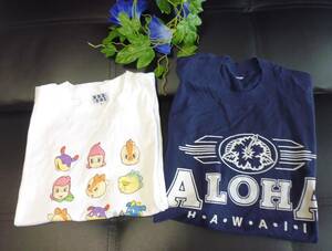 ★used★洗い替えに便利♪Tシャツ2枚セット!!鈴鹿サーキット*ファミリア★ALOHAハワイ柄★M*L★