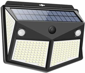 センサーライト ソーラーライト260LED 4面発光3つ知能モード太陽光発電防水人感センサー自動点灯ガーデンライト 屋外ウォールライト 壁掛け