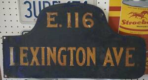 Lexington Avenue(ニューヨーク市マンハッタン) ヴィンテージ標識 看板 ガレージ 世田谷ベース ハーレーダビッドソン アメ車 グッドイヤー 