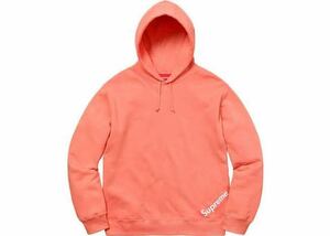 【 Coral M 】Corner Label Hooded Sweatshirt Pink
