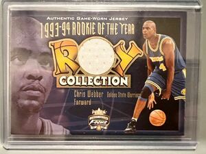 超絶レアROY Jersey 01 Fleer Chris Webber クリス・ウェバー NBA 実使用 ユニフォーム Kings Warriors バスケ Panini All-star HOF Legend