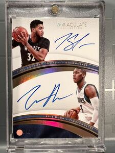 最高級直書/49枚 Auto 16 Panini Immaculate Karl-Anthony Towns カール アンソニー・タウンズ Kris Dunn NBA サイン バスケ All-star 3P王