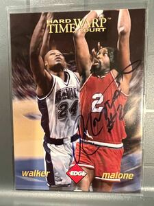 SP直書故HOF Auto Moses Malone 96 Edge モーゼス・マローン 直筆 サイン Panini 12回All-star 3回MVP 76ers 優勝 NBA