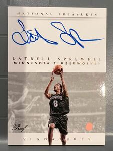 Proof/25枚最高級直書 Auto 14 Panini 国宝 Latrell Sprewell ラトレル・スプリーウェル サイン NBA Warriors ウォリアーズ Wolves バスケ