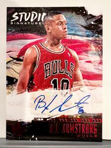 SSP/99枚限定 Auto 18 Panini Court Kings B.J. Armstrong アームストロング NBA 直筆 サイン ユニフォーム ブルズ Bulls 3連覇 All-star