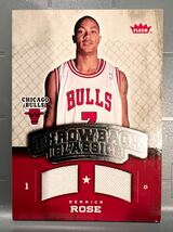 HOT RC Jersey 08 Fleer Derrick Rose デリック・ローズ NBA 実使用 ルーキー ユニフォーム バスケ ブルズ Panini ニックス MVP All-star_画像1