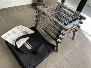 美品 コールマン ステンレスファイヤープレイス3 焚き火台 BBQグリル BBQコンロ coleman アウトドアキャンプ