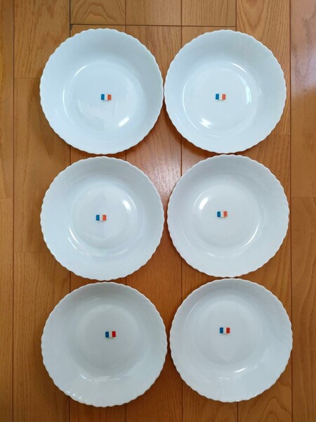 ヤマザキ春のパン祭り山崎春のパンまつり1983年白いスープ皿6枚セット 白い皿 食器