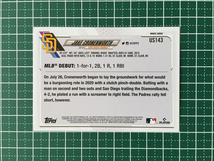 ★TOPPS MLB 2021 UPDATE #US143 JAKE CRONENWORTH［SAN DIEGO PADRES］ベースカード「RD」ルーキー RC★_画像2