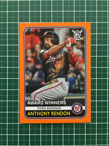 ★TOPPS MLB 2020 BIG LEAGUE #284 ANTHONY RENDON［WASHINGTON NATIONALS］ORANGE パラレル版 AWARD WINNERS 20★