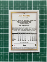 ★TOPPS MLB 2020 GALLERY BASEBALL #45 JEFF MCNEIL［NEW YORK METS］ベースカード 20★_画像2