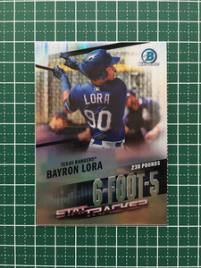 ★TOPPS MLB 2020 BOWMAN CHROME #ST-8 BAYRON LORA［TEXAS RANGERS］インサートカード「STAT TRACKER」20★