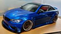 3レーシング ＢＭＷ M4 LB風 BDY-M4 メタリックブルー塗装済み ドリフト 3RACING レア _画像1