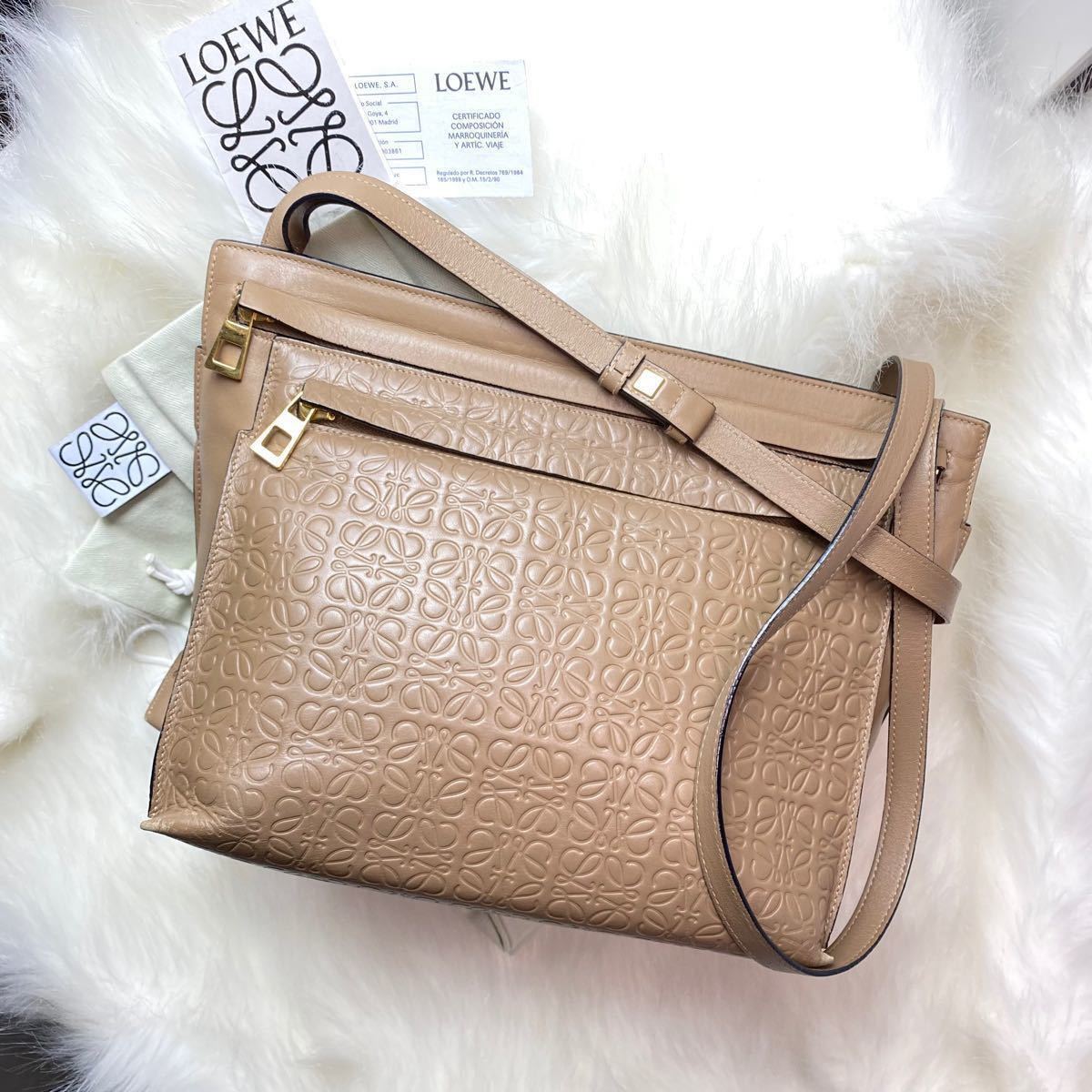 希少美品 最高級 Vintage ハンドバッグ 90s LOEWE マドリード