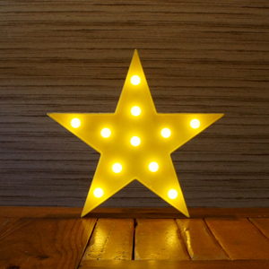 マーキーサイン シンボル ( 星 / イエロー ) LED ライト ランプ 記号 電池式 照明 飾り 光 装飾 誕生日 結婚式 パーティー サプライズ