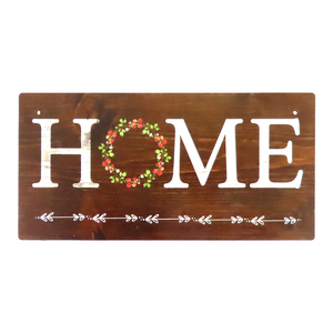 ホーム ウッド サイン プレート (B) Sign Plate 木製 飾り 装飾 インテリア 壁掛け 玄関 ウェルカム ボード【メール便OK】