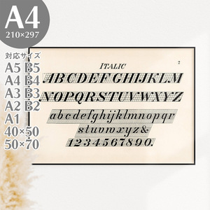 Art hand Auction BROOMIN Art Poster Typographie Alphabet Anglais Élégant Vintage Rétro Antique A4 210 x 297 mm AP086, Documents imprimés, Affiche, autres