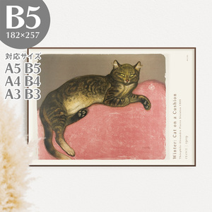 Art hand Auction BROOMIN Póster artístico Stan Run Cat Pintura de invierno Póster Retro Antiguo B5 182 × 257 mm AP034, impresos, póster, otros
