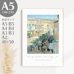 Art hand Auction BROOMIN Art Poster Child Hassam View of Southern France Scenery Landscape Painting A5 148 x 210mm AP165, printed matter, poster, others