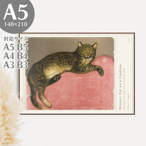 BROOMIN アートポスター スタンラン 猫 冬 絵画ポスター レトロ アンティーク A5 148×210mm AP034, 印刷物, ポスター, その他