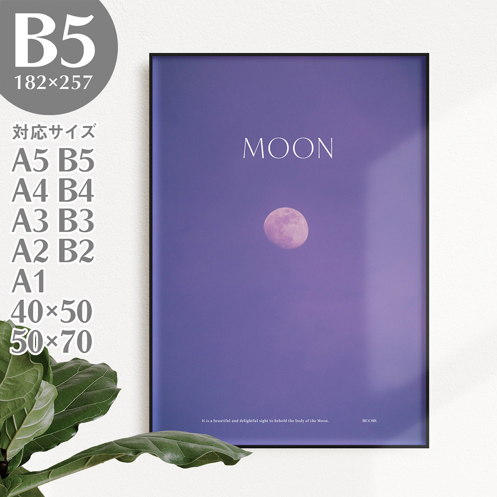 BROOMIN Póster artístico Luna Foto Paisaje Naturaleza Tierra Cita Gráfico Interior elegante B5 182×257 mm AP142, impresos, póster, otros