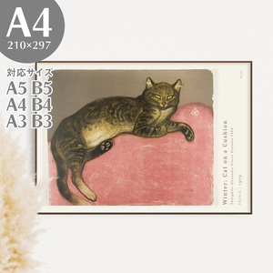 Art hand Auction BROOMIN Affiche d'art Stan Run Cat Winter Peinture Affiche rétro antique A4 210 × 297 mm AP034, imprimé, affiche, autres