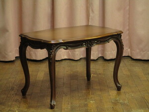 美品 最高峰 カリモク domani ドマーニ Louis XV 彫刻 猫脚 サイドテーブル コンソールテーブル センターテーブル ロココ様式