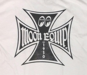 ★ムーンアイズ Tシャツ MOON Equipped Iron Cross MOONEYES 白XL 新品 正規品 アイアン クロス アメ車