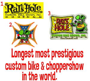 ★ラッツ ホール ステッカー 3枚 正規品 Rat's Hole Bike Show Sticker バイカー モーターサイクル 鼠
