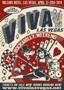 ★Viva Las Vegas #17 シルクスクリーン ポスター Vince Ray! ロカビリー stray cats