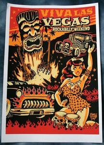 ★Viva Las Vegas #11 シルクスクリーン ポスター Vince Ray ! 新品 Rockabilly Hot Rod ビバ ラスベガス ロカビリー