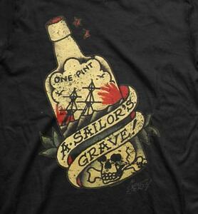 ★セーラー ジェリー Tシャツ Sailor Jerry Grave - S 黒 タトゥー