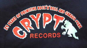 ★クリプト レコード Tシャツ Crypt Records Ladys - S 紺 正規品 cramps ガレージ パンク