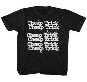 ★Cheap Trick Дешевая Trick Футболка Растирание Принт Дети 4 Лет Подлинная Джоан Нильсен