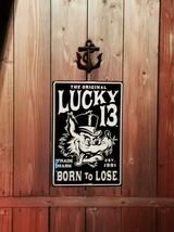 ★ラッキー13 ブリキ 看板 LUCKY13 Tin Sign サイン Born To Lose ! 新品 正規品 アメ車 ガレージ tattoo hot rod garage_画像2