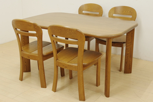 浜本工芸 楢無垢材 ダイニングテーブル チェア 5点セット 食卓 机 椅子 イス シンプル ナチュラル カントリー