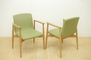 KAWAJUN/カワジュン NIX Arm Chair/ニクスアームチェア 2脚セット 食卓椅子 イス ダイニング ラウンジ 待合 ロビー ナチュラル グリーン 2