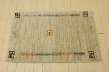 美品 一点物 イラン産 ZOLLANVARI ゾランヴァリ ギャッベ アマレ 絨毯 ラグ カーペット 85×60cm ギャベ 手織り マット リビング 玄関 B_画像7